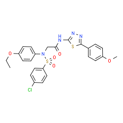 ChemSpider 2D Image | N~2~-[(4-Chlorophenyl)sulfonyl]-N~2~-(4-ethoxyphenyl)-N-[5-(4-methoxyphenyl)-1,3,4-thiadiazol-2-yl]glycinamide | C25H23ClN4O5S2