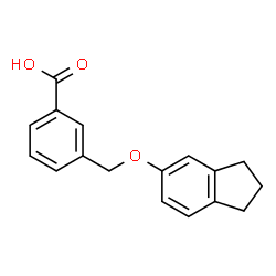 ChemSpider 2D Image | 3-[(2,3-Dihydro-1H-inden-5-yloxy)methyl]benzoic acid | C17H16O3