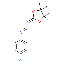 ChemSpider 2D Image | (1E)-N-(4-Chlorophenyl)-2-(4,4,5,5-tetramethyl-1,3-dioxolan-2-ylidene)ethanimine | C15H18ClNO2