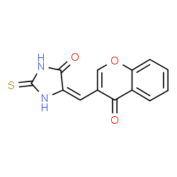 ChemSpider 2D Image | (5E)-5-[(4-Oxo-4H-chromen-3-yl)methylene]-2-thioxo-4-imidazolidinone | C13H8N2O3S