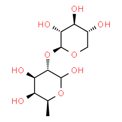 ChemSpider 2D Image | 6-Deoxy-2-O-beta-D-xylopyranosyl-L-galactopyranose | C11H20O9