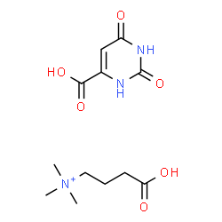 ChemSpider 2D Image | 2,6-dioxo-3H-pyrimidine-4-carboxylic acid; (4-hydroxy-4-oxo-butyl)-trimethyl-ammonium | C12H20N3O6