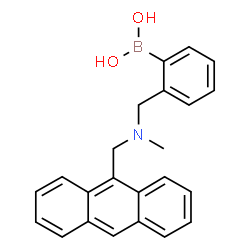ChemSpider 2D Image | (2-{[(9-Anthrylmethyl)(methyl)amino]methyl}phenyl)boronic acid | C23H22BNO2