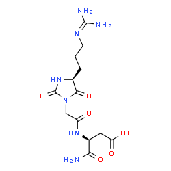ChemSpider 2D Image | N~2~-{[(4S)-4-{3-[(Diaminomethylene)amino]propyl}-2,5-dioxo-1-imidazolidinyl]acetyl}-L-alpha-asparagine | C13H21N7O6