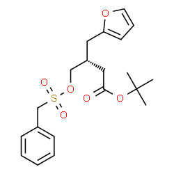 ChemSpider 2D Image | 2-Methyl-2-propanyl (3R)-4-[(benzylsulfonyl)oxy]-3-(2-furylmethyl)butanoate | C20H26O6S