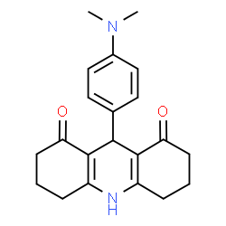 ChemSpider 2D Image | 9-[4-(Dimethylamino)phenyl]-3,4,6,7,9,10-hexahydro-1,8(2H,5H)-acridinedione | C21H24N2O2