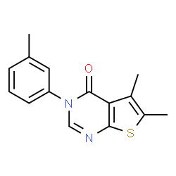 ChemSpider 2D Image | 5,6-Dimethyl-3-(3-methylphenyl)thieno[2,3-d]pyrimidin-4(3H)-one | C15H14N2OS