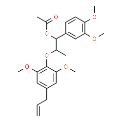 ChemSpider 2D Image | 2-(4-Allyl-2,6-dimethoxyphenoxy)-1-(3,4-dimethoxyphenyl)propyl acetate | C24H30O7