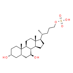 ChemSpider 2D Image | (3alpha,5beta,7beta)-3,7-Dihydroxycholan-24-yl hydrogen sulfate | C24H42O6S