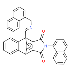 ChemSpider 2D Image | 17-(1-Naphthyl)-1-{(E)-[(1-naphthylmethyl)imino]methyl}-17-azapentacyclo[6.6.5.0~2,7~.0~9,14~.0~15,19~]nonadeca-2,4,6,9,11,13-hexaene-16,18-dione | C40H28N2O2