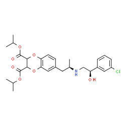 ChemSpider 2D Image | Diisopropyl 6-[(2R)-2-{[(2R)-2-(3-chlorophenyl)-2-hydroxyethyl]amino}propyl]-2,3-dihydro-1,4-benzodioxine-2,3-dicarboxylate | C27H34ClNO7