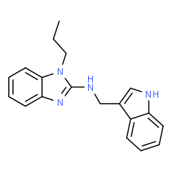 ChemSpider 2D Image | N-(1H-Indol-3-ylmethyl)-1-propyl-1H-benzimidazol-2-amine | C19H20N4