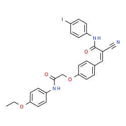 ChemSpider 2D Image | (2Z)-2-Cyano-3-(4-{2-[(4-ethoxyphenyl)amino]-2-oxoethoxy}phenyl)-N-(4-iodophenyl)acrylamide | C26H22IN3O4
