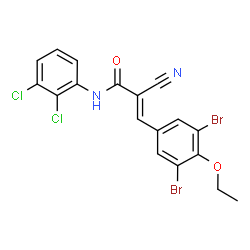ChemSpider 2D Image | (2E)-2-Cyano-3-(3,5-dibromo-4-ethoxyphenyl)-N-(2,3-dichlorophenyl)acrylamide | C18H12Br2Cl2N2O2