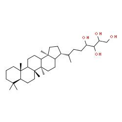 ChemSpider 2D Image | (7R)-7-[(3R,5aR,5bR,7aS,11aS,13bS)-5a,5b,8,8,11a,13b-Hexamethylicosahydro-1H-cyclopenta[a]chrysen-3-yl]-1,2,3,4-octanetetrol | C35H62O4