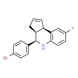 ChemSpider 2D Image | (3aS,4R,9bR)-4-(4-Bromophenyl)-8-fluoro-3a,4,5,9b-tetrahydro-3H-cyclopenta[c]quinoline | C18H15BrFN