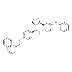 ChemSpider 2D Image | (3aS,4R,9bR)-4-[4-(1-Naphthylmethoxy)phenyl]-8-phenoxy-3a,4,5,9b-tetrahydro-3H-cyclopenta[c]quinoline | C35H29NO2
