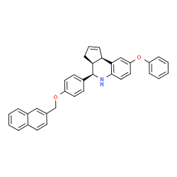 ChemSpider 2D Image | (3aS,4R,9bR)-4-[4-(2-Naphthylmethoxy)phenyl]-8-phenoxy-3a,4,5,9b-tetrahydro-3H-cyclopenta[c]quinoline | C35H29NO2