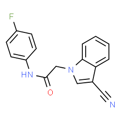 ChemSpider 2D Image | 2-(3-Cyano-1H-indol-1-yl)-N-(4-fluorophenyl)acetamide | C17H12FN3O