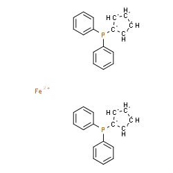 ChemSpider 2D Image | 2,4-cyclopentadien-1-yl, 2-(diphenylphosphino)-, iron(2+) salt (2:1) | C34H28FeP2