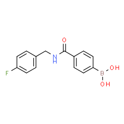 ChemSpider 2D Image | {4-[(4-Fluorobenzyl)carbamoyl]phenyl}boronic acid | C14H13BFNO3