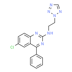 ChemSpider 2D Image | 6-Chloro-4-phenyl-N-[2-(2H-tetrazol-2-yl)ethyl]-2-quinazolinamine | C17H14ClN7