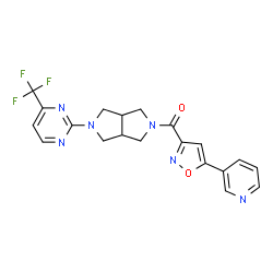 ChemSpider 2D Image | [5-(3-Pyridinyl)-1,2-oxazol-3-yl]{5-[4-(trifluoromethyl)-2-pyrimidinyl]hexahydropyrrolo[3,4-c]pyrrol-2(1H)-yl}methanone | C20H17F3N6O2