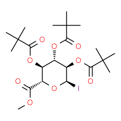 ChemSpider 2D Image | Methyl 2,3,4-tris-O-(2,2-dimethylpropanoyl)-alpha-D-glucopyranosyluronate iodide | C22H35IO9