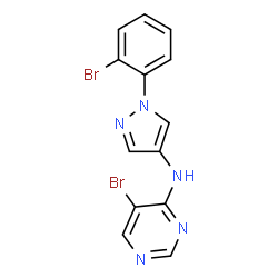 ChemSpider 2D Image | 5-Bromo-N-[1-(2-bromophenyl)-1H-pyrazol-4-yl]-4-pyrimidinamine | C13H9Br2N5