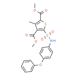 ChemSpider 2D Image | Dimethyl 3-methyl-5-[(4-phenoxyphenyl)sulfamoyl]-2,4-thiophenedicarboxylate | C21H19NO7S2