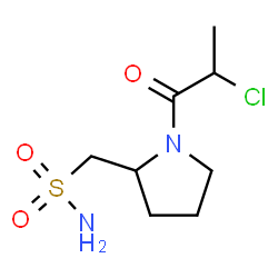 ChemSpider 2D Image | 1-[1-(2-Chloropropanoyl)-2-pyrrolidinyl]methanesulfonamide | C8H15ClN2O3S