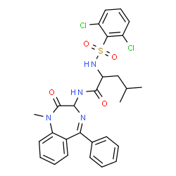 ChemSpider 2D Image | N~2~-[(2,6-Dichlorophenyl)sulfonyl]-N-(1-methyl-2-oxo-5-phenyl-2,3-dihydro-1H-1,4-benzodiazepin-3-yl)leucinamide | C28H28Cl2N4O4S