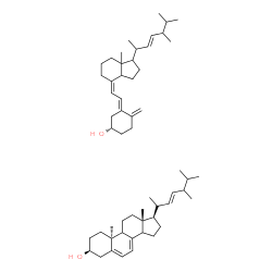 ChemSpider 2D Image | (3beta,9xi,10alpha,14xi,17alpha,20S,22E,24xi)-Ergosta-5,7,22-trien-3-ol - (3S,5E,7Z,22E)-9,10-secoergosta-5,7,10,22-tetraen-3-ol (1:1) | C56H88O2