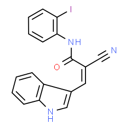 ChemSpider 2D Image | (2Z)-2-Cyano-3-(1H-indol-3-yl)-N-(2-iodophenyl)acrylamide | C18H12IN3O