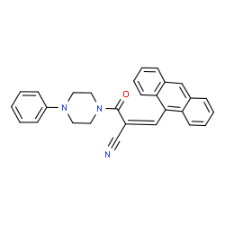 ChemSpider 2D Image | (2Z)-3-(9-Anthryl)-2-[(4-phenyl-1-piperazinyl)carbonyl]acrylonitrile | C28H23N3O