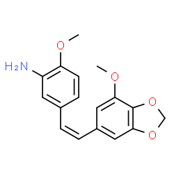 ChemSpider 2D Image | 2-Methoxy-5-[(Z)-2-(7-methoxy-1,3-benzodioxol-5-yl)vinyl]aniline | C17H17NO4