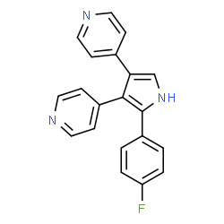 ChemSpider 2D Image | 4,4'-[2-(4-Fluorophenyl)-1H-pyrrole-3,4-diyl]dipyridine | C20H14FN3