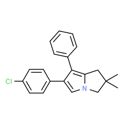 ChemSpider 2D Image | 6-(4-Chlorophenyl)-2,2-dimethyl-7-phenyl-2,3-dihydro-1H-pyrrolizine | C21H20ClN