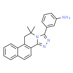 ChemSpider 2D Image | 3-(11,11-Dimethyl-10,11-dihydrobenzo[f][1,2,4]triazolo[3,4-a]isoquinolin-1-yl)aniline | C22H20N4