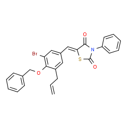 ChemSpider 2D Image | (5Z)-5-[3-Allyl-4-(benzyloxy)-5-bromobenzylidene]-3-phenyl-1,3-thiazolidine-2,4-dione | C26H20BrNO3S