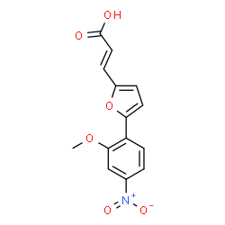 ChemSpider 2D Image | (2E)-3-[5-(2-Methoxy-4-nitrophenyl)-2-furyl]acrylic acid | C14H11NO6