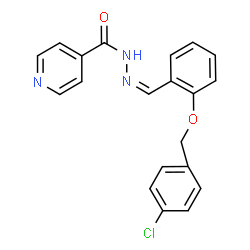 ChemSpider 2D Image | N'-[(Z)-{2-[(4-Chlorobenzyl)oxy]phenyl}methylene]isonicotinohydrazide | C20H16ClN3O2