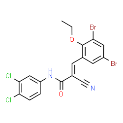 ChemSpider 2D Image | (2E)-2-Cyano-3-(3,5-dibromo-2-ethoxyphenyl)-N-(3,4-dichlorophenyl)acrylamide | C18H12Br2Cl2N2O2