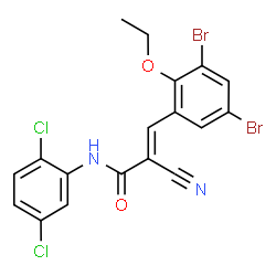ChemSpider 2D Image | (2E)-2-Cyano-3-(3,5-dibromo-2-ethoxyphenyl)-N-(2,5-dichlorophenyl)acrylamide | C18H12Br2Cl2N2O2