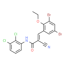 ChemSpider 2D Image | (2E)-2-Cyano-3-(3,5-dibromo-2-ethoxyphenyl)-N-(2,3-dichlorophenyl)acrylamide | C18H12Br2Cl2N2O2