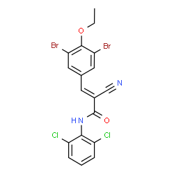 ChemSpider 2D Image | (2E)-2-Cyano-3-(3,5-dibromo-4-ethoxyphenyl)-N-(2,6-dichlorophenyl)acrylamide | C18H12Br2Cl2N2O2