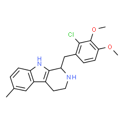 ChemSpider 2D Image | 1-(2-Chloro-3,4-dimethoxybenzyl)-6-methyl-2,3,4,9-tetrahydro-1H-beta-carboline | C21H23ClN2O2