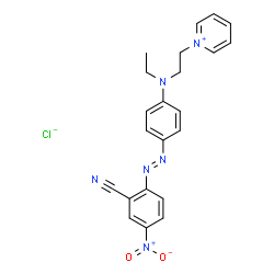ChemSpider 2D Image | 1-{2-[{4-[(E)-(2-Cyano-4-nitrophenyl)diazenyl]phenyl}(ethyl)amino]ethyl}pyridinium chloride | C22H21ClN6O2
