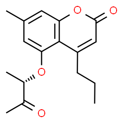 ChemSpider 2D Image | 7-Methyl-5-{[(2S)-3-oxo-2-butanyl]oxy}-4-propyl-2H-chromen-2-one | C17H20O4