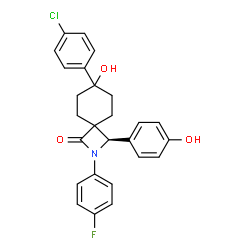 ChemSpider 2D Image | (3R)-7-(4-Chlorophenyl)-2-(4-fluorophenyl)-7-hydroxy-3-(4-hydroxyphenyl)-2-azaspiro[3.5]nonan-1-one | C26H23ClFNO3